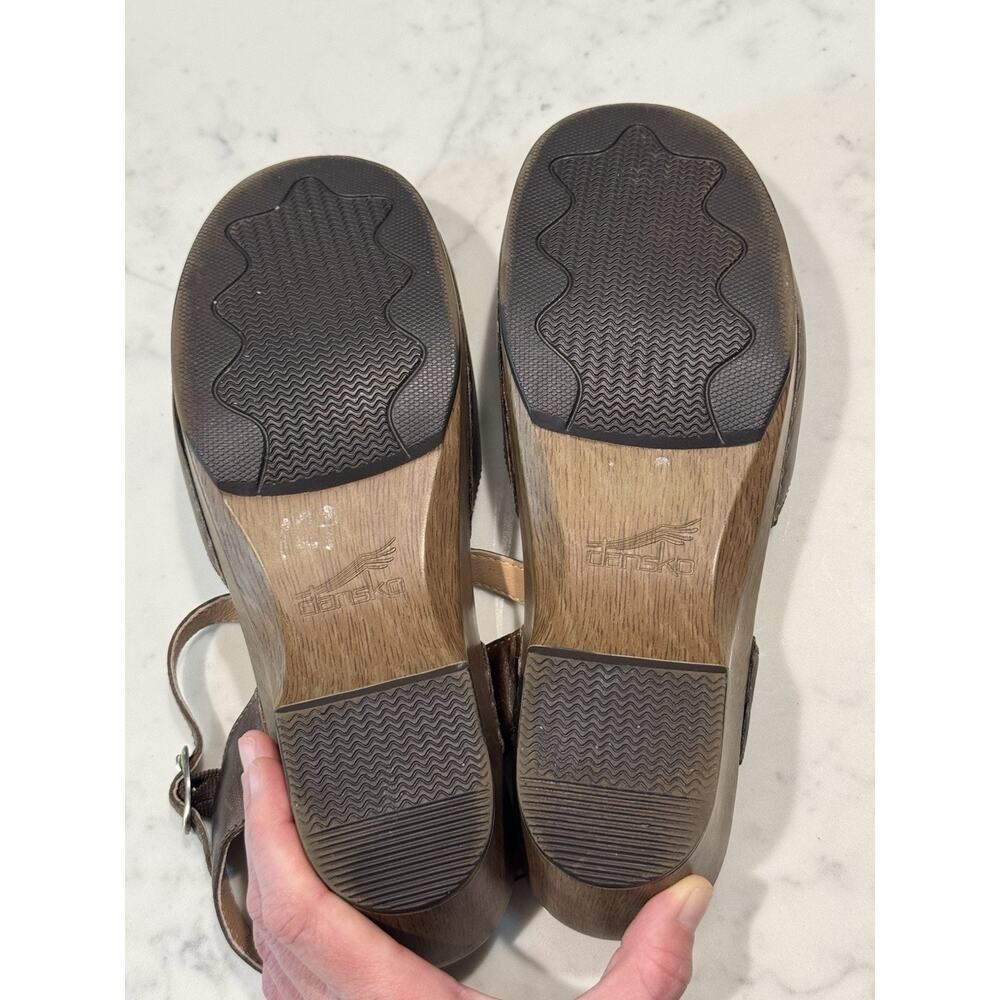 Dansko Sam Brown Teak Mary Jane Ankle Strap Clog Women's US 11 EU 42 - Picture 7 of 7